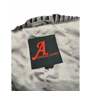 Adrienne Landau Gray Faux Fur Jacket Coat Womens Size Large